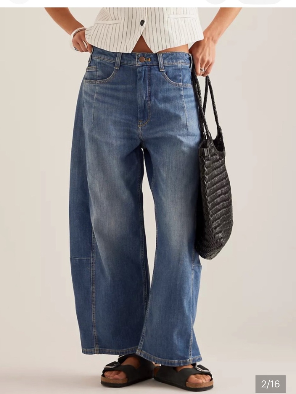 Pilcro Anthropologie Kenna Mid Rise Barrel Denim Jeans in Blue Wash 33 - Picture 13 of 13